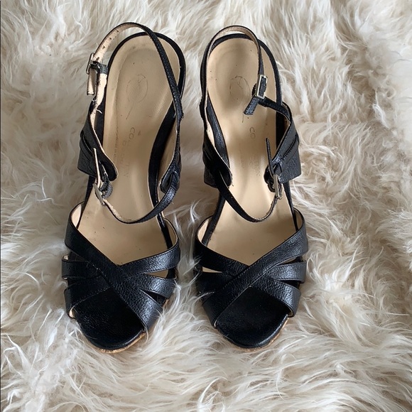 Bebe 2000’s Millennium Black Leather and Cork Heel Stilettos 5.5 - Picture 3 of 8